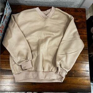 SHEIN Women's Crewneck Sweatshirt in Light Tan